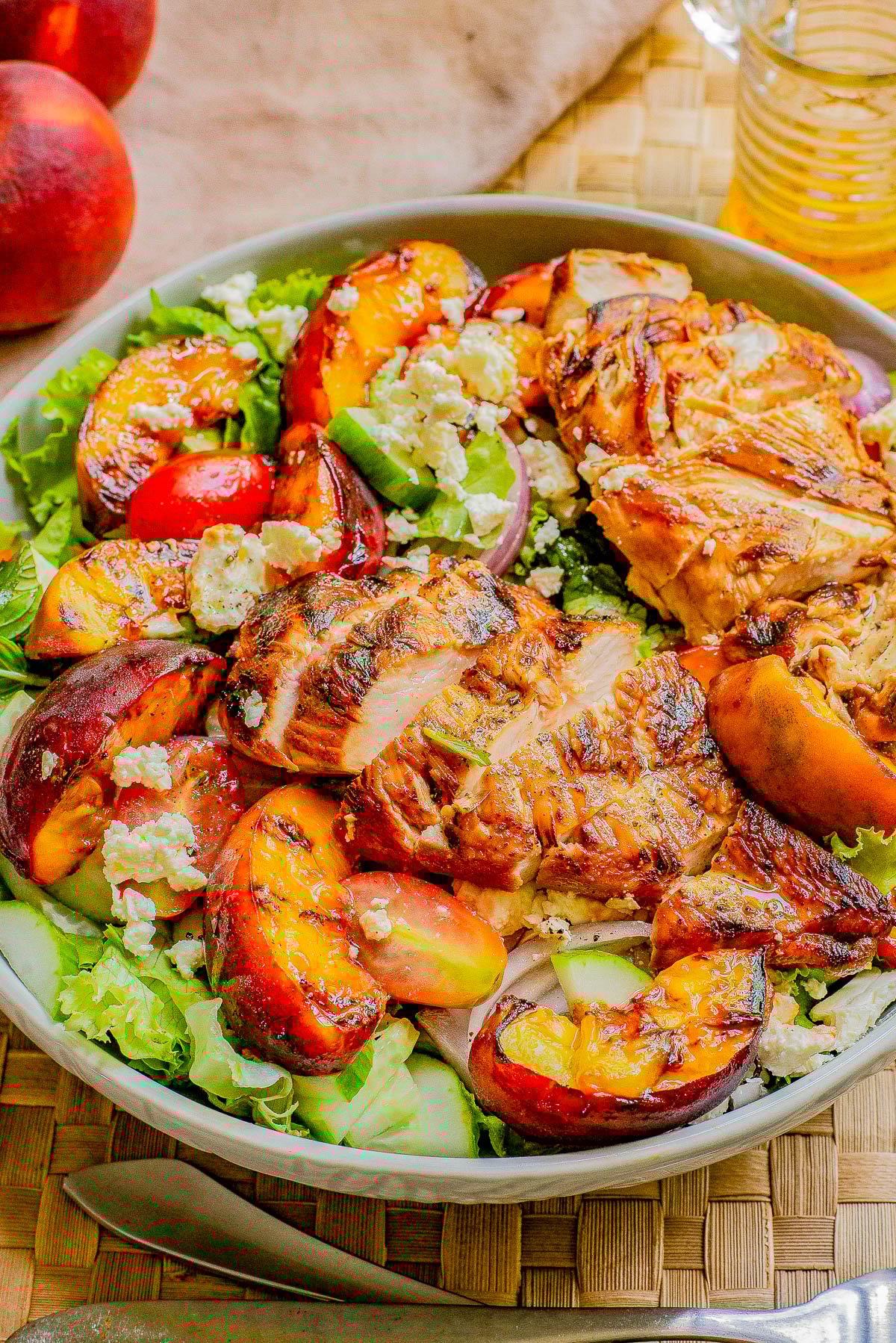 Summer Grilled Peach Salad with Chicken