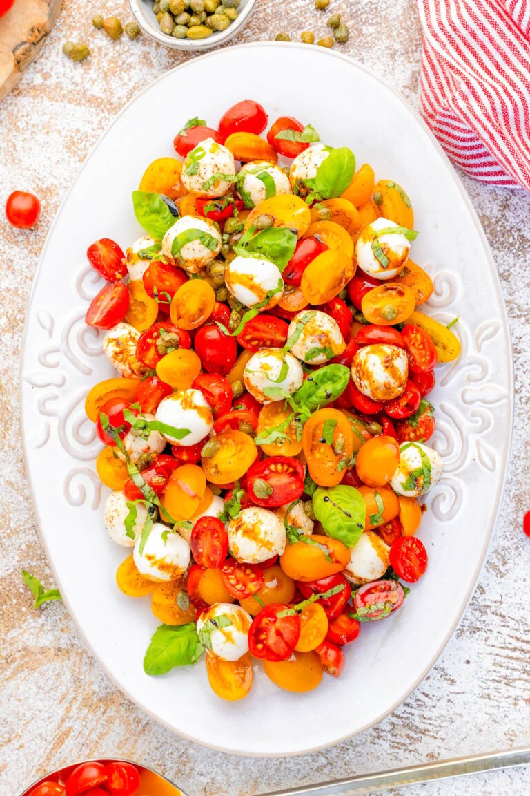 Cherry Tomato Caprese Salad (can use any type of tomatoes!)