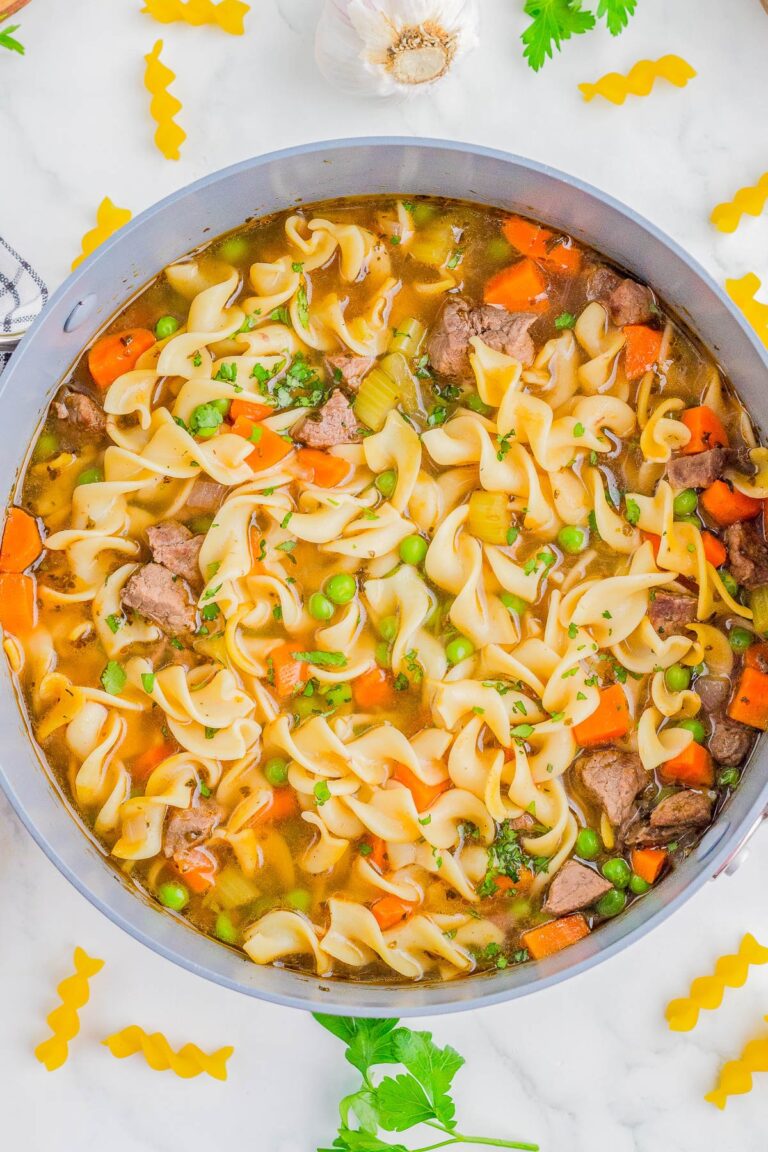 Easy Beef Noodle Soup (Stovetop or Slow Cooker)