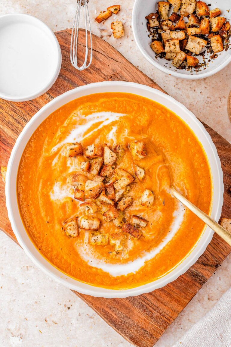 Slow Cooker Pumpkin Soup (with Canned Pumpkin Puree)