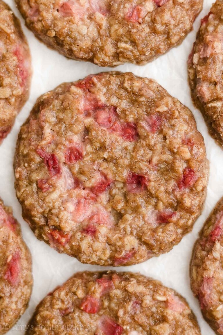 Healthy Strawberry Oatmeal Breakfast Cookies